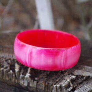Pink Moon Glow Lucite Bangle